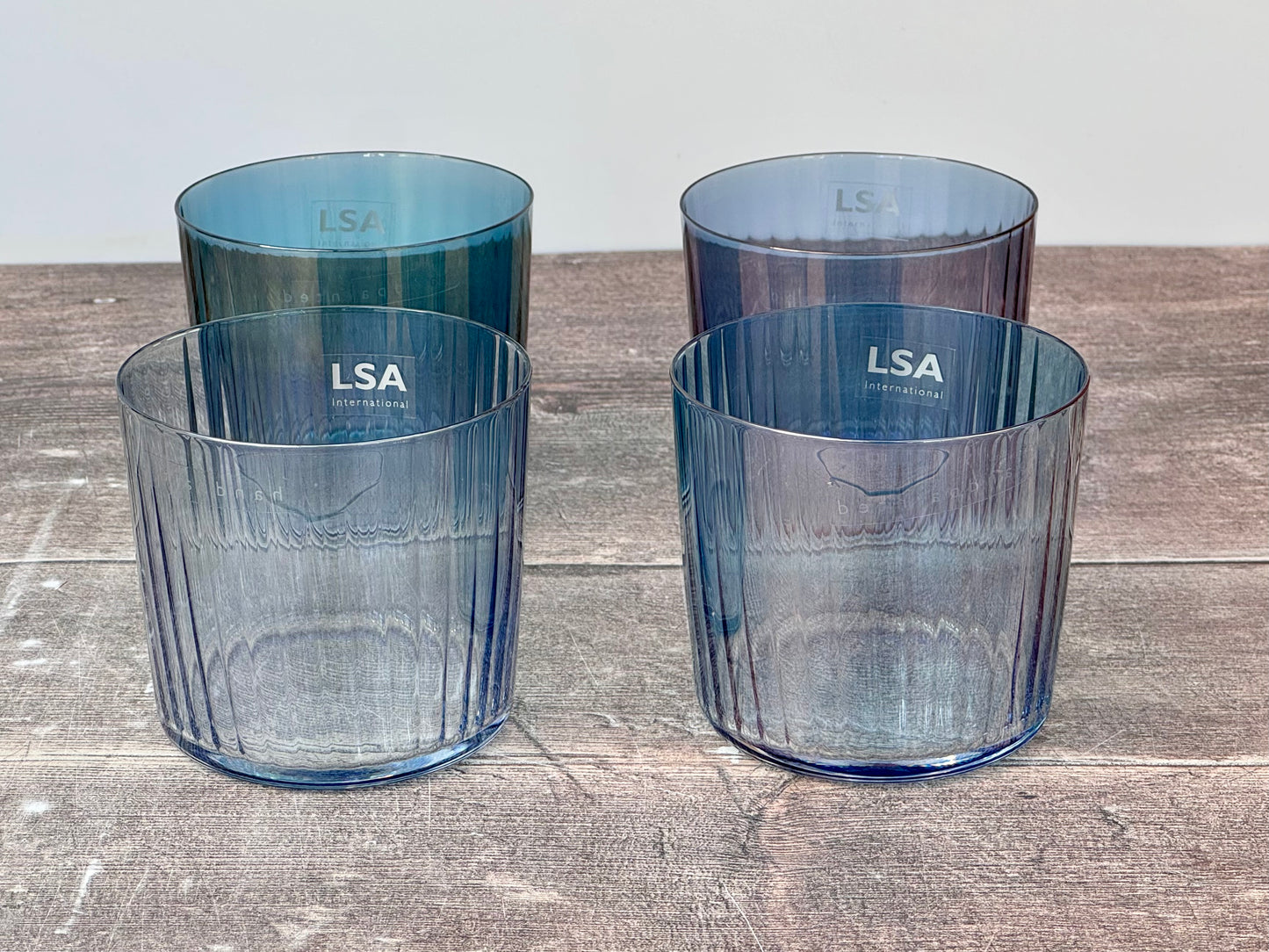 LSA Set of 4 GEMS Blue Glass Tumblers, 310ml