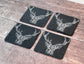 Set of 4 Stag Prince Slate Coasters