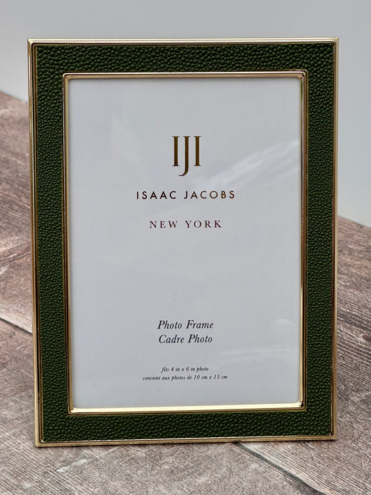 Isaac Jacobs Green and Gold Tone Border Photo Frame, 4’ x 6’