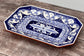 Blue Patterned Serving Plate, 34cm