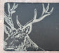 Set of 4 Stag Slate Boards and Cheese Knives Set