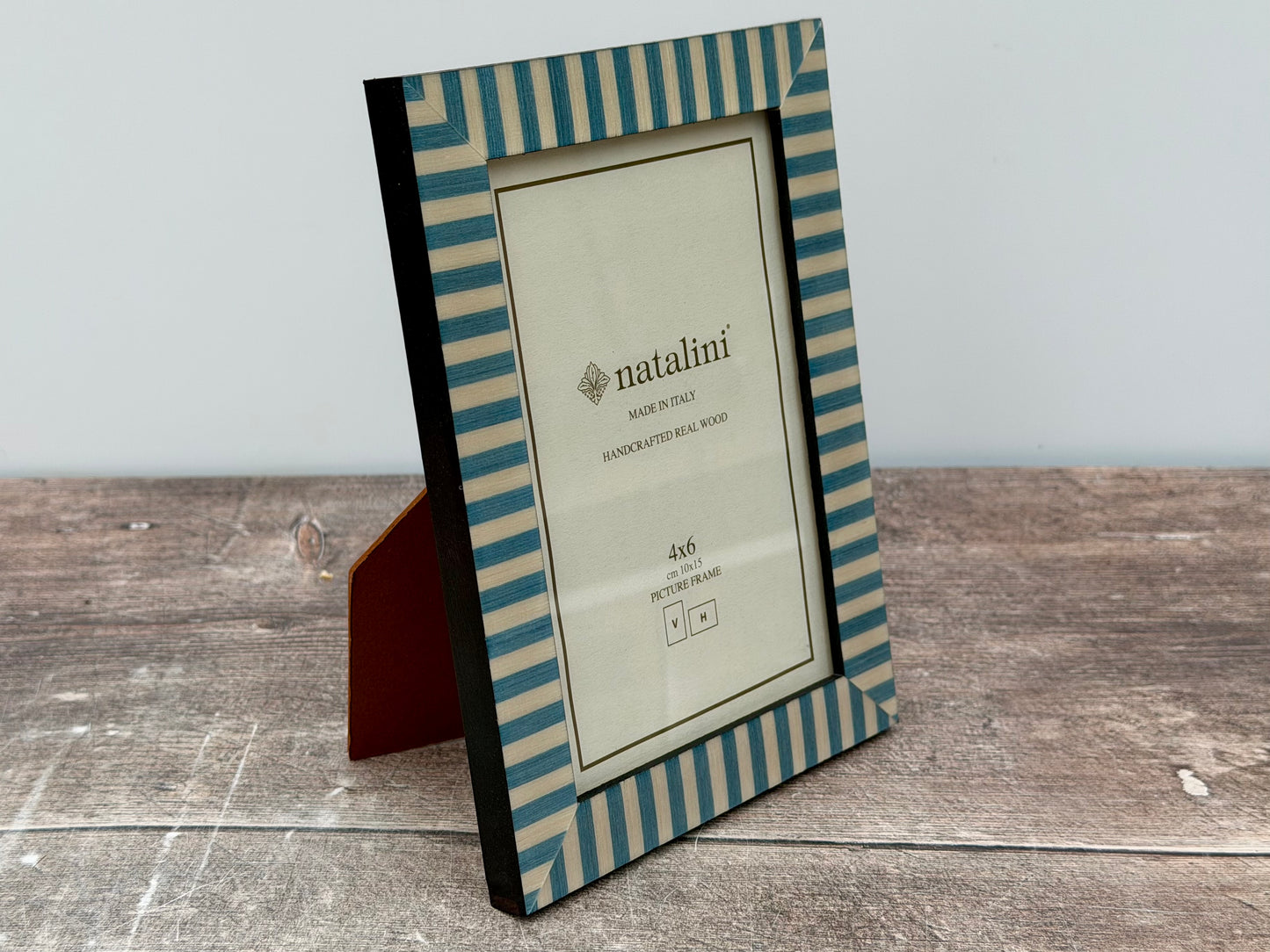 Natalini Light Blue and White Striped Photo Frame 4 x 6