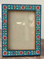 Hand Painted Photo Frame 5’ x 7’ - Pale Blue Flower Design