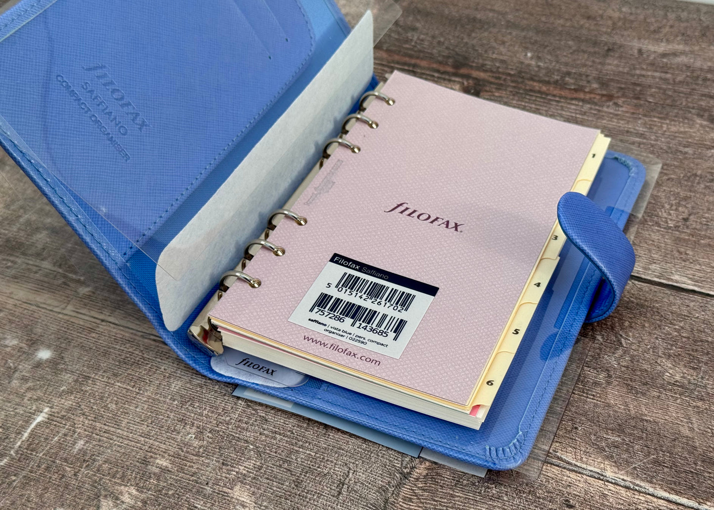 Blue Saffiano Filofax Compact Organiser