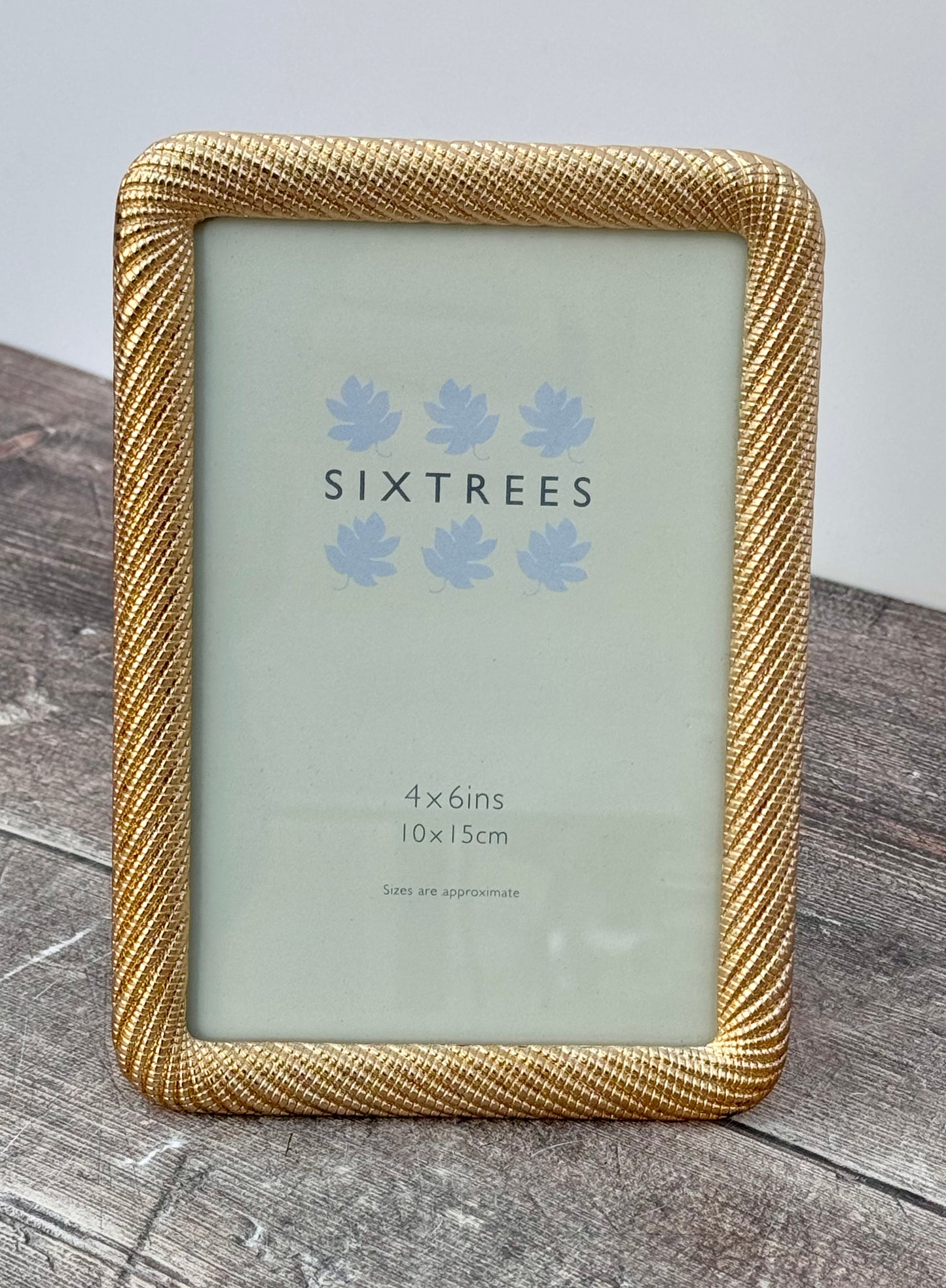 Sixtrees Gold Diagonal Metal Photo Frame, 4’ x 6’