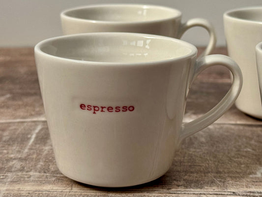 Set of 4 White ‘espresso’ Mugs