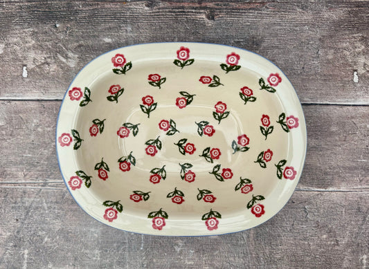 Scattered Rose Patterned Baking / Pie Dish, 24cm