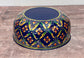 Hand Painted Stainless Steel Serving Bowl / Dish - Navy and Gold (Design 4)