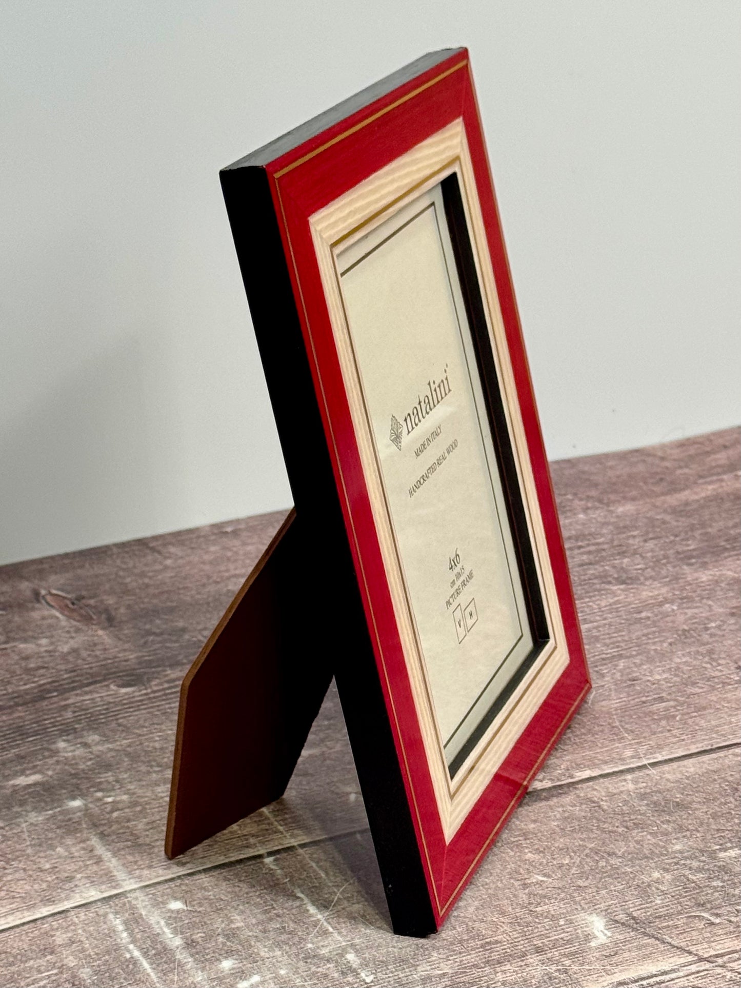 Natalini Red and Gold Stripe Photo Frame 4 x 6