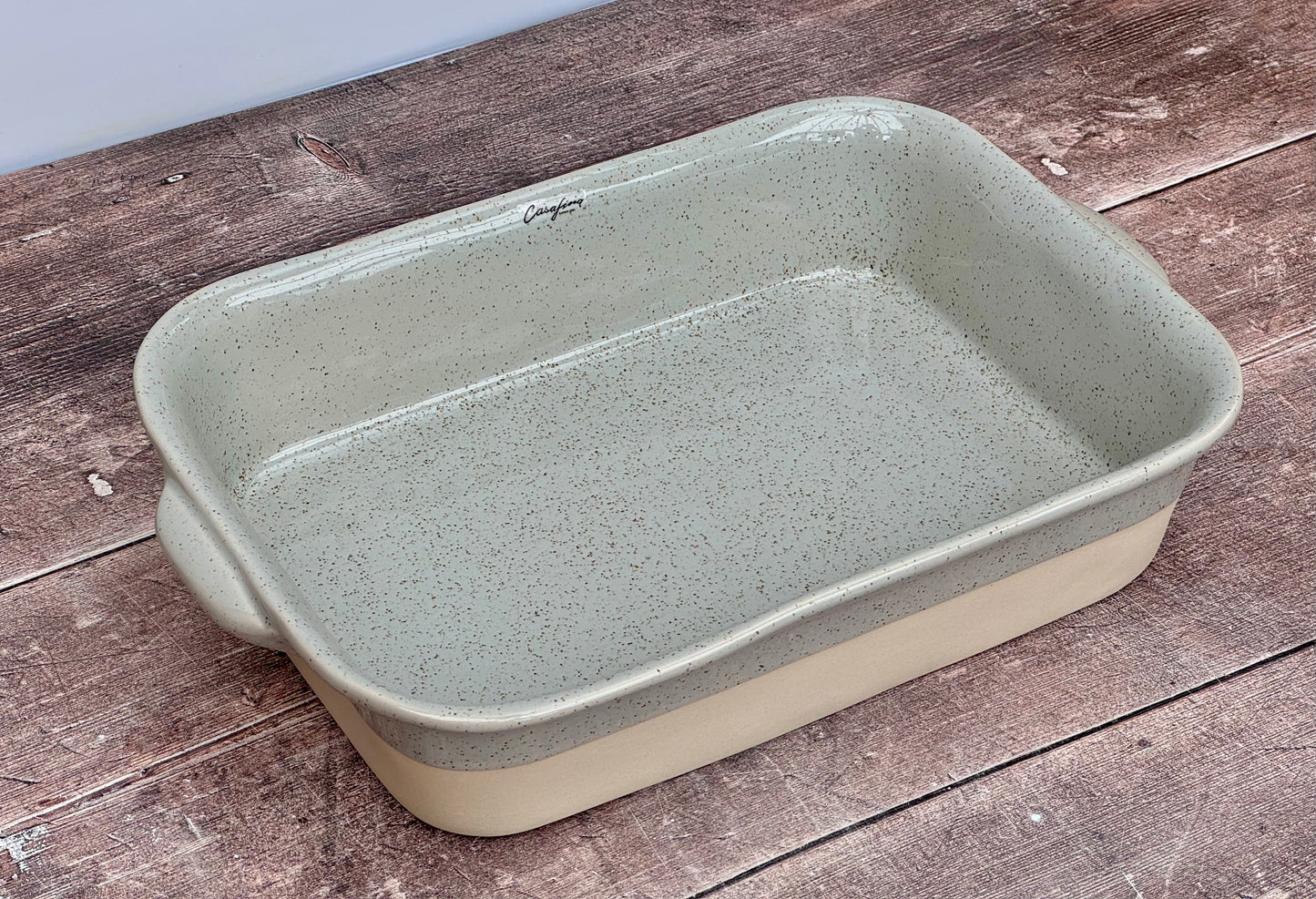 Grey and Cream Rectangular Baking Dish, 35cm