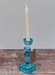 Blue Glass Candlestick, 15.5cm