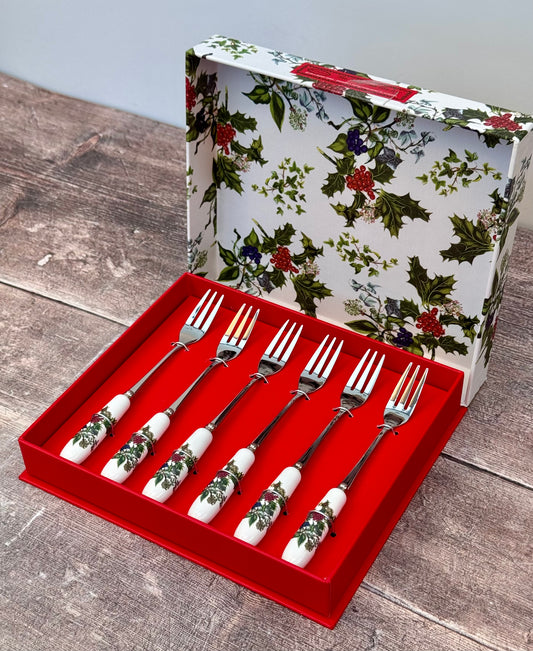 Portmeirion Set of 6 Holly & the Ivy Pastry/Dessert Forks