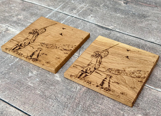 Set of 2 Shooting Scene Coasters