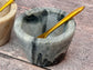 Set of 3 Marble Salt Pots and Spoons