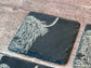 Set of 4 Highland Cow Slate Coasters