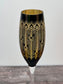 Set of 2 Black and Gold Peacock Patterned Champagne Flutes