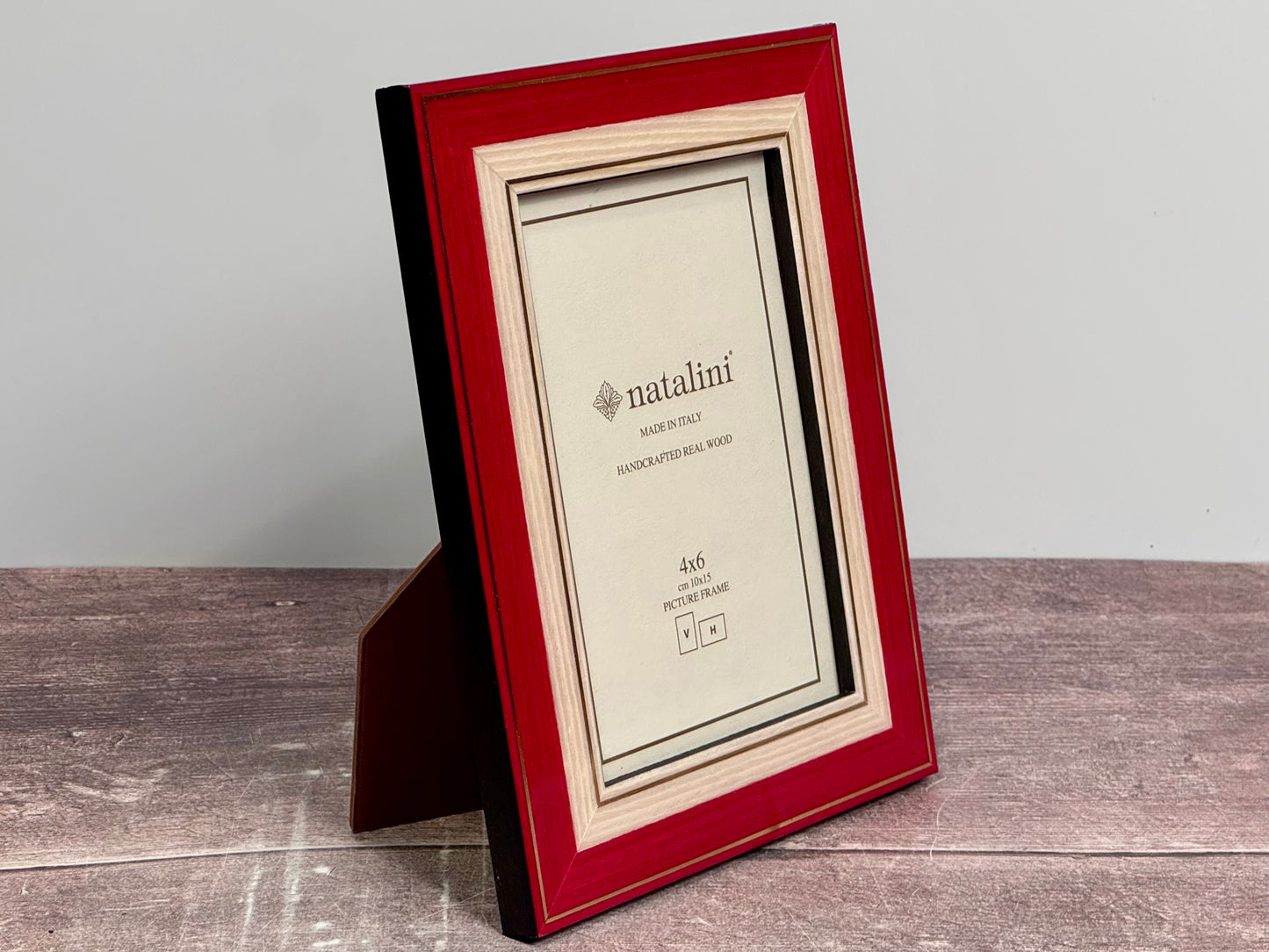 Natalini Red and Gold Stripe Photo Frame 4 x 6