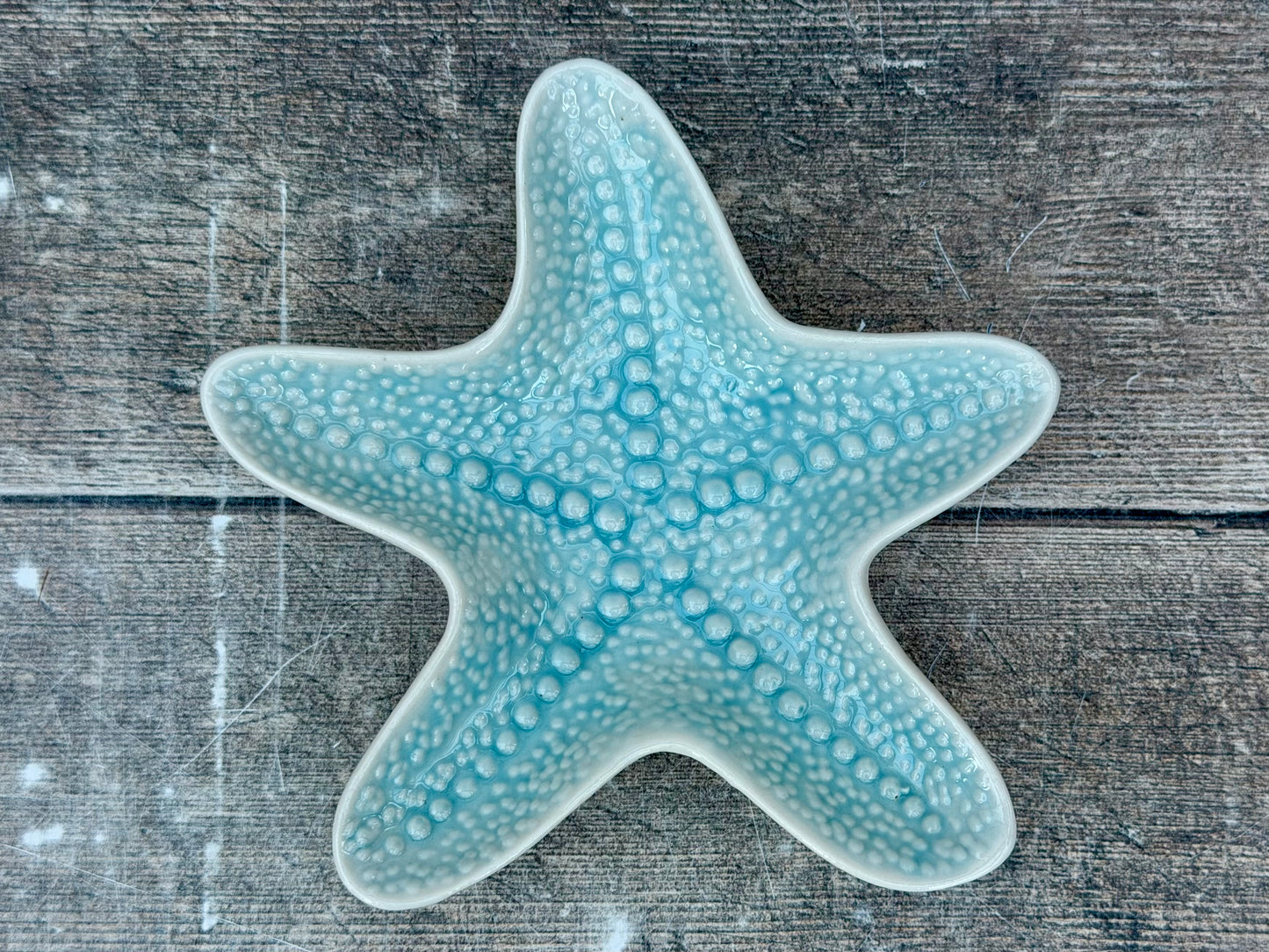 Small Pale Blue Starfish Shaped Dish, 13.5cm