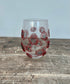 Sunny By Sue Red & Black Circular Design Stemless Glass/Tumbler