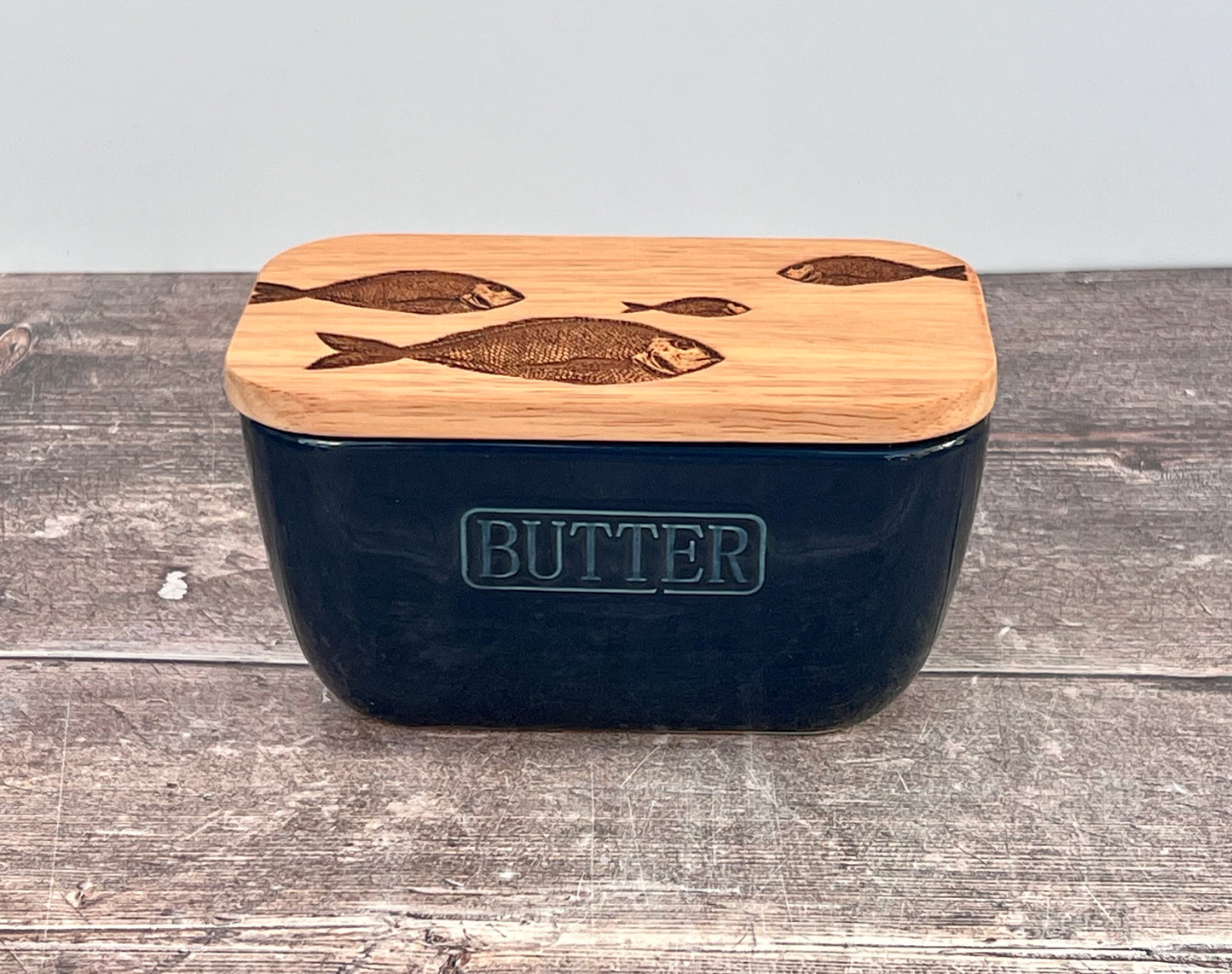 Fish Blue Butter Dish