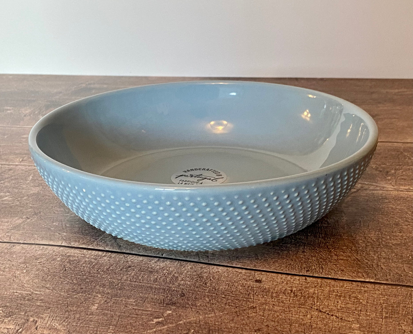 Light Blue Spotted Pasta/Serving Bowl, 22cm