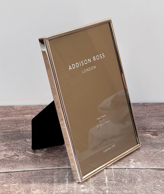 Addison Ross Silver Plated Raised Plain Border Photo Frame 5’ x 7’