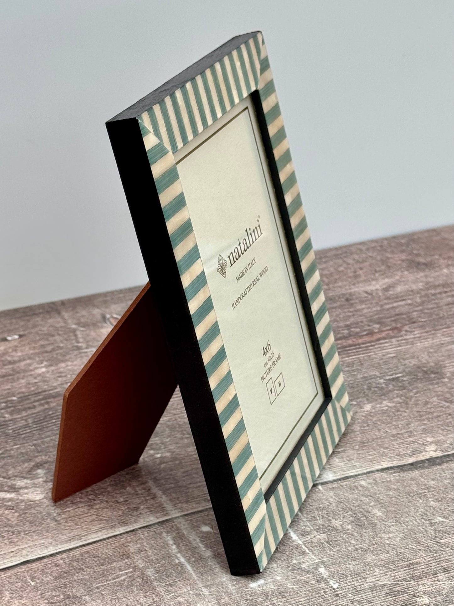 Natalini Turquoise and Cream Striped Photo Frame 4 x 6