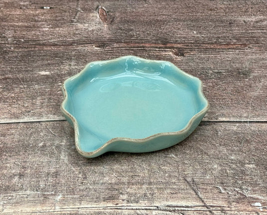 Turquoise Wavy Spoon Rest, 13cm