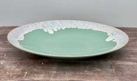 Turquoise Patterned Oval Serving Plate, 41cm