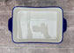 Blue and White Striped Rectangular Baking Dish, 34cm