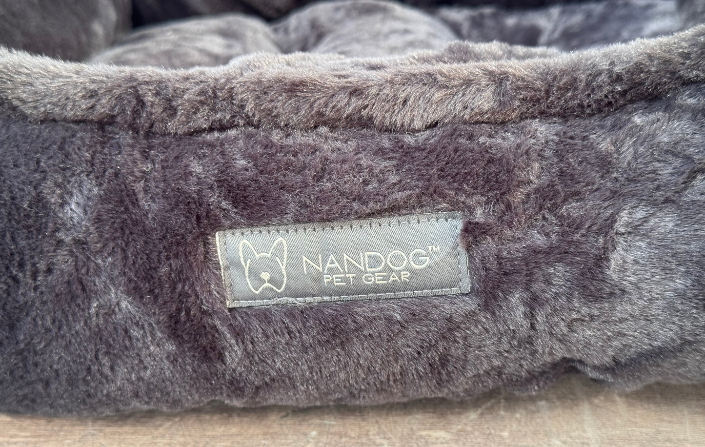 Nandog Pet Gear Dark Grey Fluffy Soft Reversible Dog Bed, 52cm