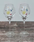 Pair of Perrier-Jouet Mischer Traxler Yellow Flower Champagne Glasses