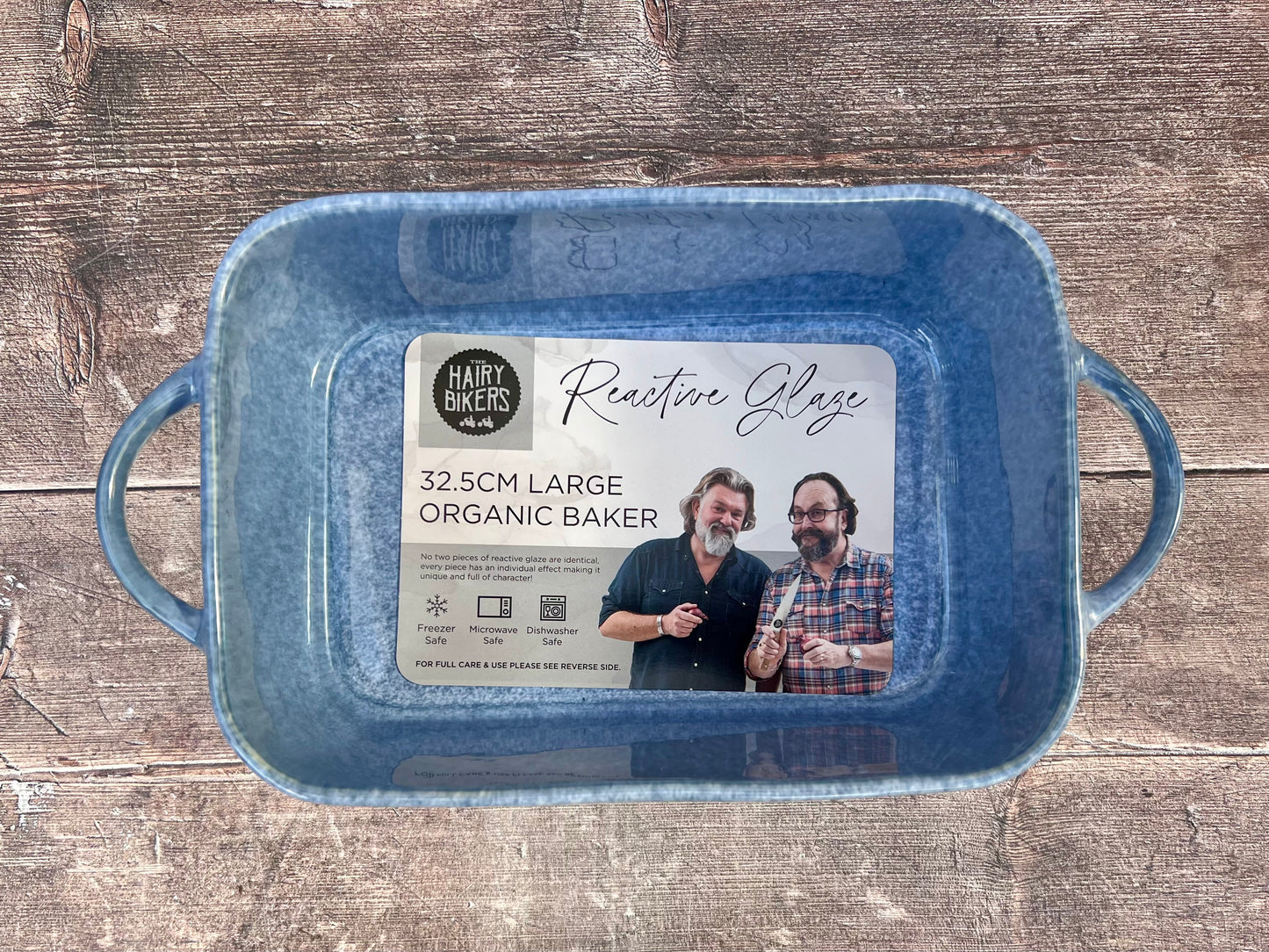 Hairy Bikers Blue Reactive Glaze Rectangular Deep Baking Dish, 32.5cm