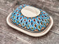 Multi-Coloured Patterned Butter Dish, Design 3