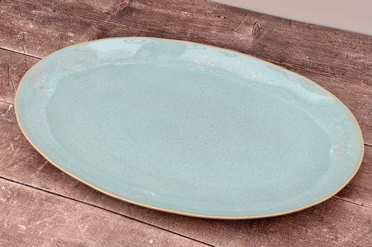 Sea Blue Oval Serving Plate, 45cm