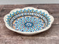 Light Blue Patterned Flower Shaped Plate, 24cm