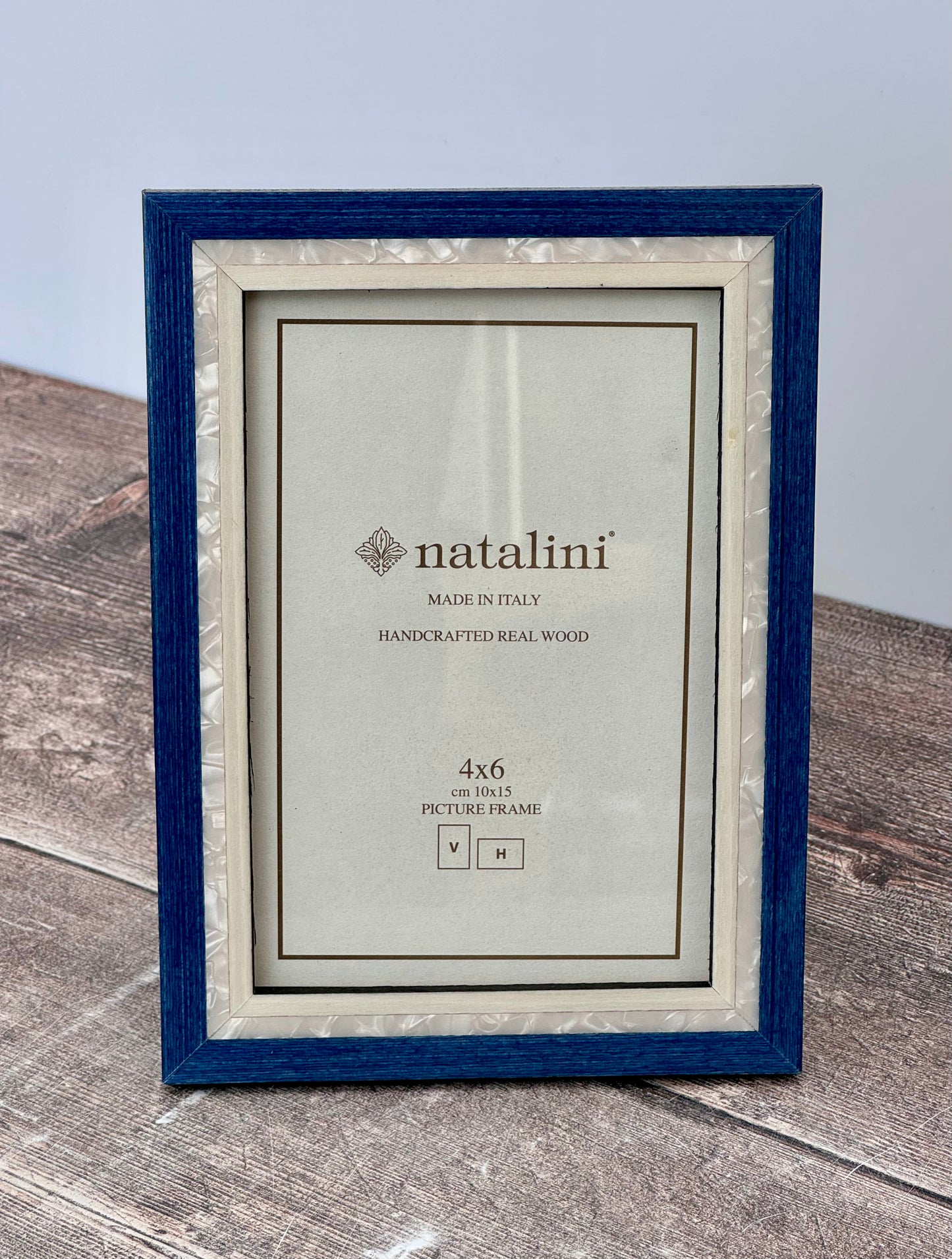 Natalini Blue and Shell Photo Frame 4 x 6