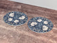 Set of 2 William Morris Blue Pimpernel Trivets, 16cm