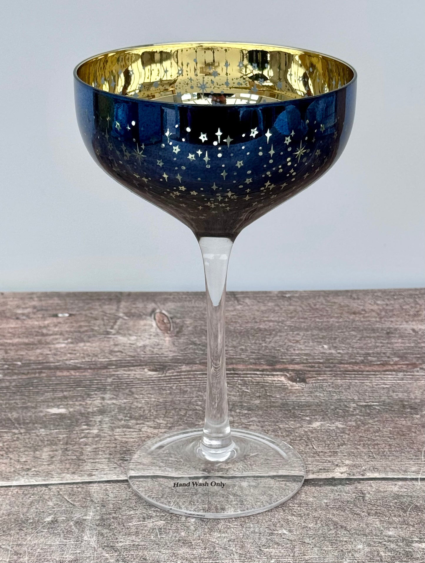 2 Galaxy Champagne/Cocktail Saucer Glasses