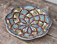 Dark Blue Patterned Flower Shaped Plate, 24cm