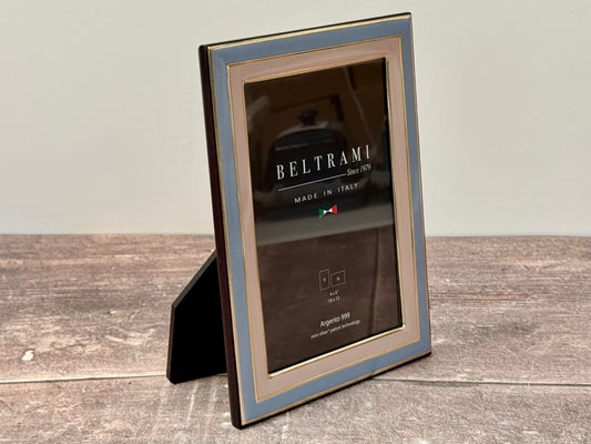 Beltrami Blue and Blush Border Photo Frame 4 x 6