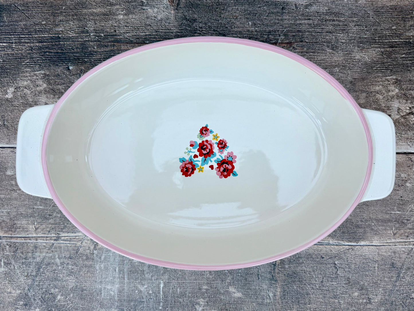 Cath Kidston Flower Patterned Oval Baking Dish, 30cm