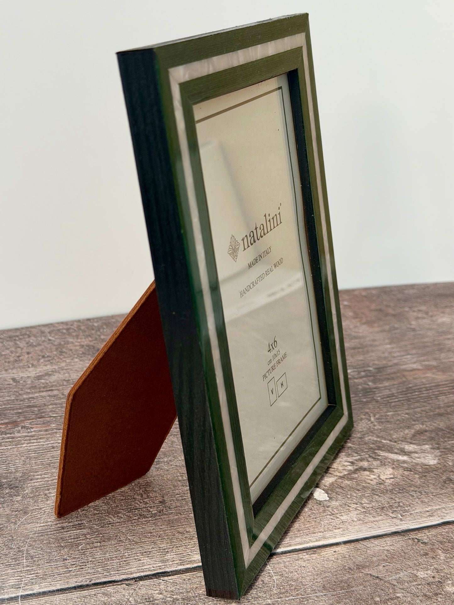 Natalini Dark Green and Pearl Effect Border Photo Frame 4 x 6