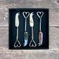 Set of 4 Love Heart Cheese Knives