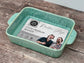 Hairy Bikers Medium Green Reactive Glaze Rectangular Baking Dish, 27cm