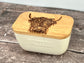 Highland Cow White Butter Dish