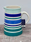 Blue, Green and White Striped Jug