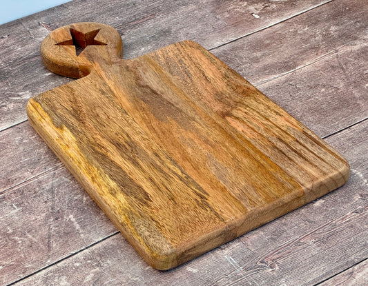 Star Patterned Wood Serving/Chopping Board