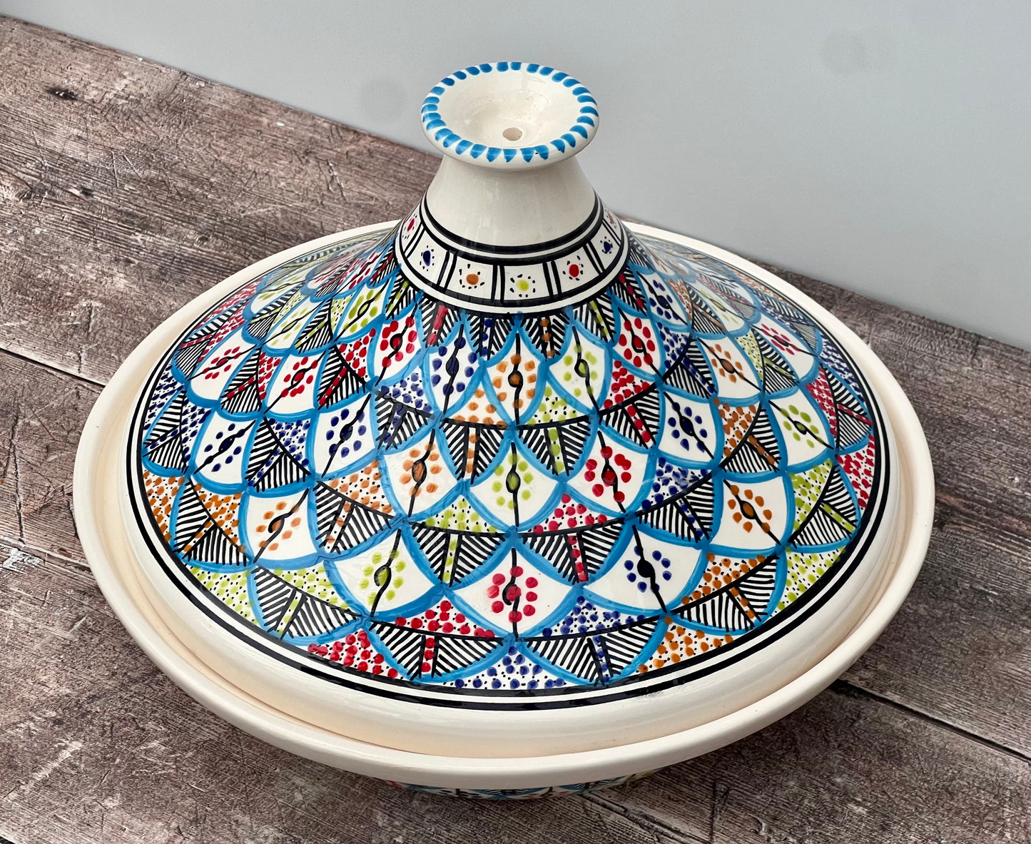 Multi-Coloured Patterned Tagine, 31.5cm