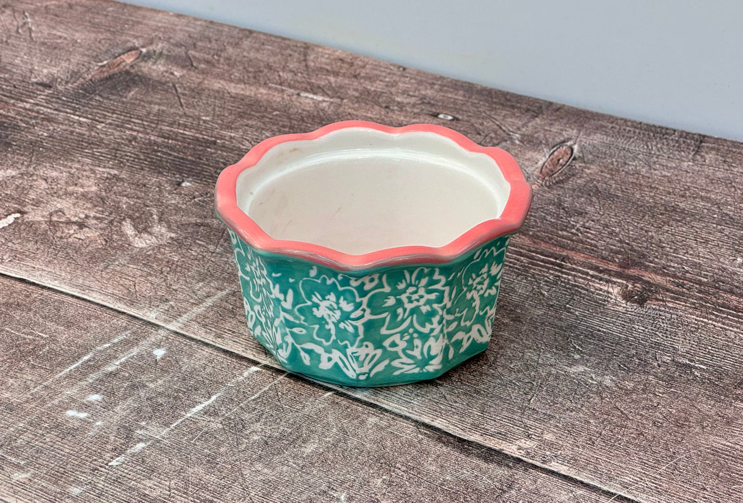 Flower Patterned Ramekin, 9.5cm